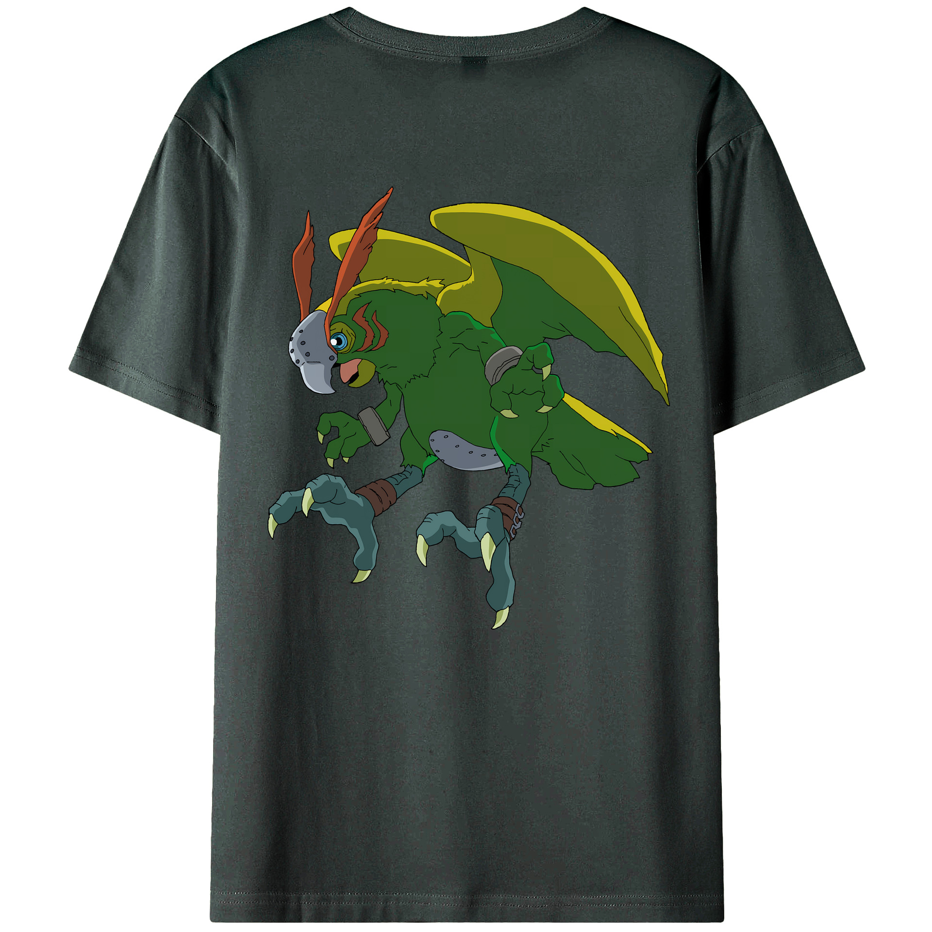 （画像用） Digimon デジタルモンスター/デジモン 綿100％ メンズ半袖Tシャツ（バックプリント） 通気性